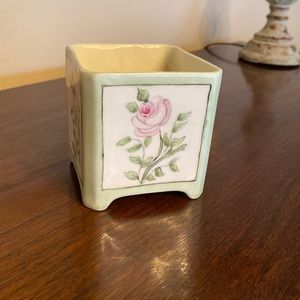 Vintage Imperial Crown China Austria Hand painted floral Cache Pot